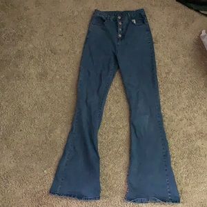 Blue flare pants- jegging type material